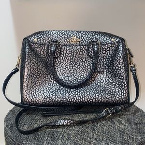 Coach Gunmetal Leather Bennett Satchel